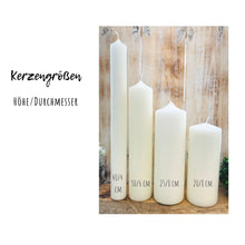 Load image into Gallery viewer, Kommunionkerze &quot;Annabel&quot; christliche Symbole - personalisiert
