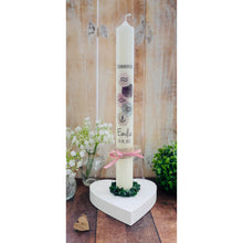 Charger l&#39;image dans la galerie, Kommunionkerze &quot;Emilia&quot; christliche Symbole - personalisiert
