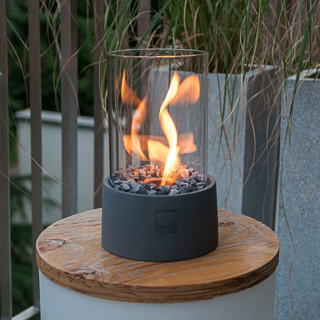 Leeff Stonefire Grau Tischkamin 29 cm