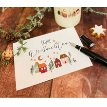 Load image into Gallery viewer, Postkarte Weihnachtskarte &quot;Knut Frohe Weihnachten&quot; Skandinavische Häuser
