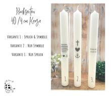 Charger l&#39;image dans la galerie, Taufkerze / Konfirmationskerze &quot;Toni&quot; Eukalyptus - personalisiert
