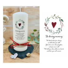 Lade das Bild in den Galerie-Viewer, Trauerkerze &quot;Jasmin&quot; *In loving memory* Spruch

