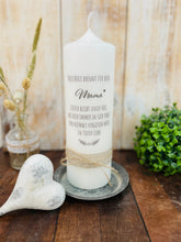 Load image into Gallery viewer, Trauerkerze &quot;Senta&quot; * Mama Diese Kerze brennt | niemals vergessen | In tiefer Liebe* mit Spruch - personalisierbar

