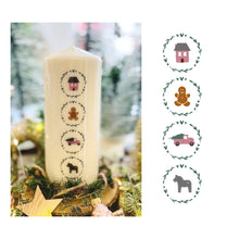 Lade das Bild in den Galerie-Viewer, Weihnachtskerze/Adventskerze &quot;Alvin 1&quot; mit Motiv
