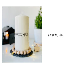 Lade das Bild in den Galerie-Viewer, Weihnachtskerze/Adventskerze &quot;GOD JUL&quot; Skandi schwarz
