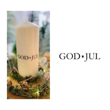 Lade das Bild in den Galerie-Viewer, Weihnachtskerze/Adventskerze &quot;GOD JUL&quot; Skandi schwarz
