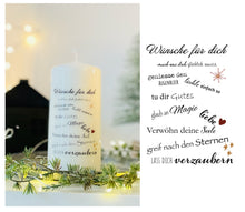 Load image into Gallery viewer, Weihnachtskerze/Adventskerze * Hera * Wünsche für Dich Dekokerze + Kerze
