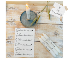 Load image into Gallery viewer, Candle foil/candle tattoo &quot;Zander&quot; Nice that you&#39;re here - candle sticker DIY
