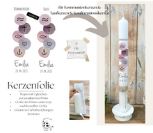 Load image into Gallery viewer, Candle Foil Candle Tattoo &quot;Everyday Love&quot; * Congratulations | get well soon | Thanks | hearts | birthday | Happiness * - Candle Stickers DIY
